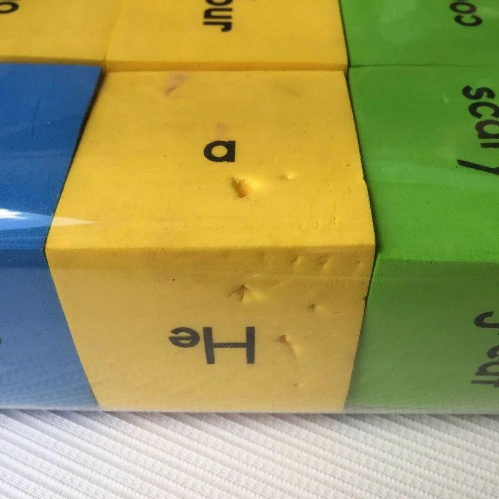 Foam Word Blocks Cubes Children's Language Learning Kids Education Carry Set